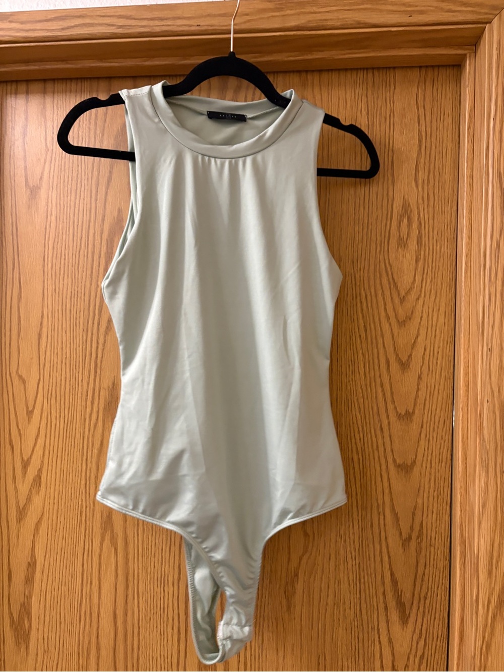 Sleeveless Crew Neck Bodysuit - Sage Green